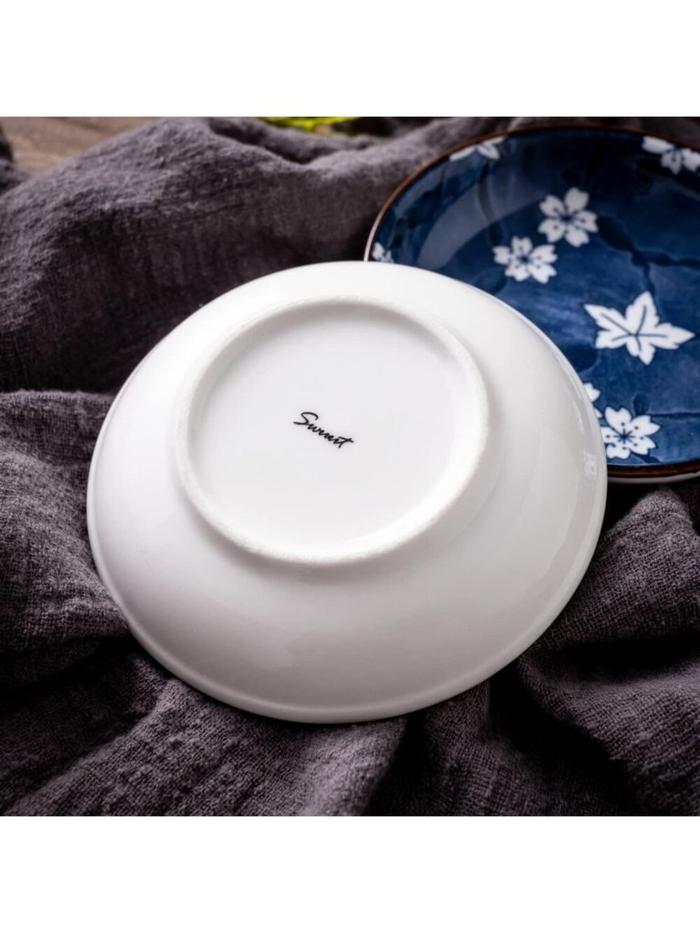 Set of 6 Japanese Ceramic Dipping Bowls - 4'' Blue & White Soy Sauce Dishes - Picture 8 of 8